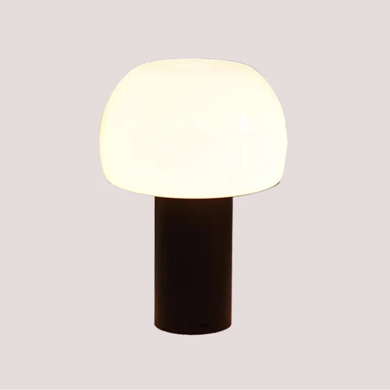 Euroselle Mushroom LED Table Lamp Iron Acrylic Cordless Rechargeable With Touch Switch
