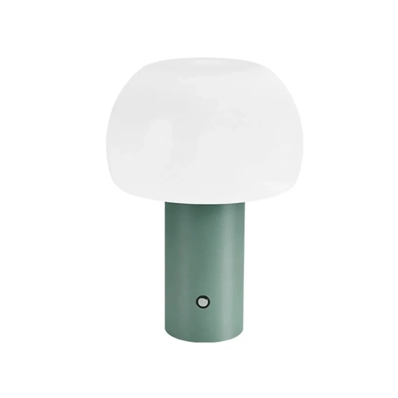 Euroselle Mushroom LED Table Lamp Iron Acrylic Cordless Rechargeable With Touch Switch