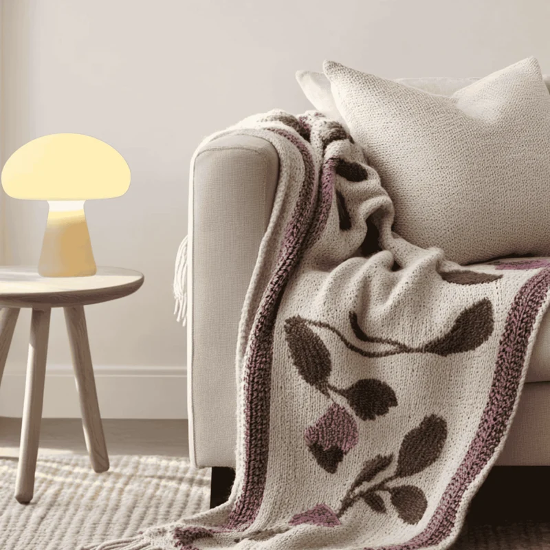 Euroselle Mushroom Table Lamp With Rechargeable Battery And Touch Dimmer Warm Light