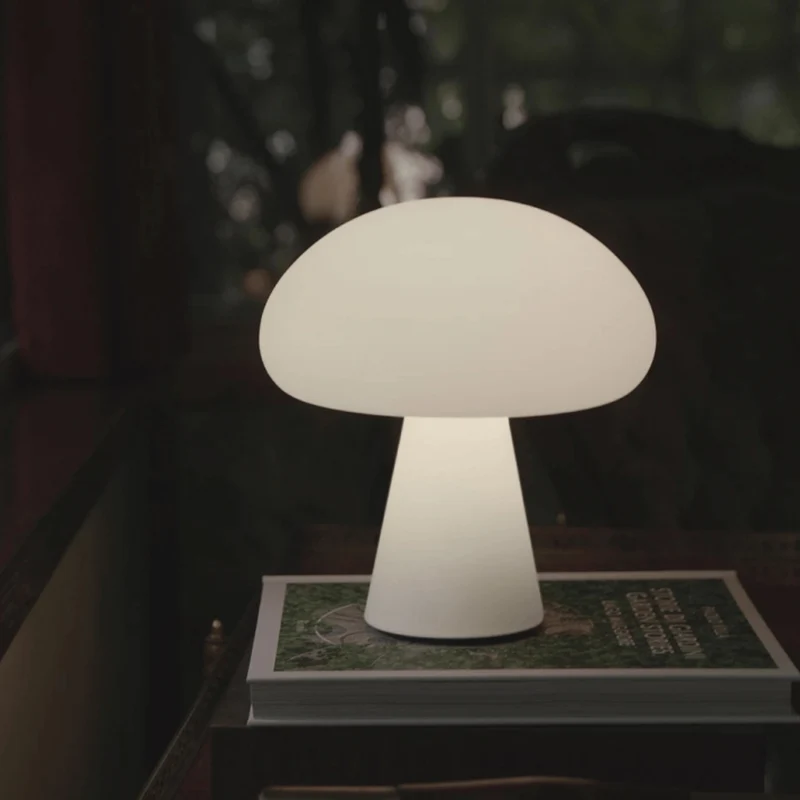 Euroselle Mushroom Table Lamp With Rechargeable Battery And Touch Dimmer Warm Light