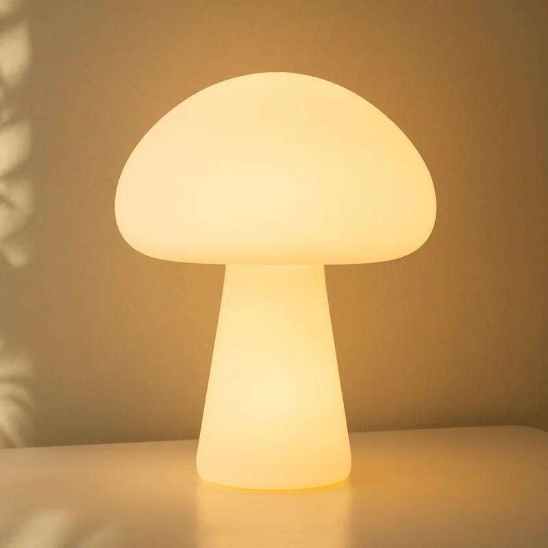 Euroselle Mushroom Table Lamp With Rechargeable Battery And Touch Dimmer Warm Light
