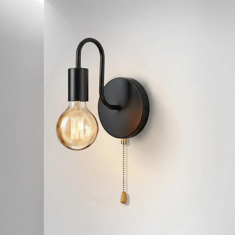 Euroselle Curved Gooseneck Metal Wall Sconce With Adjustable Indoor Lighting