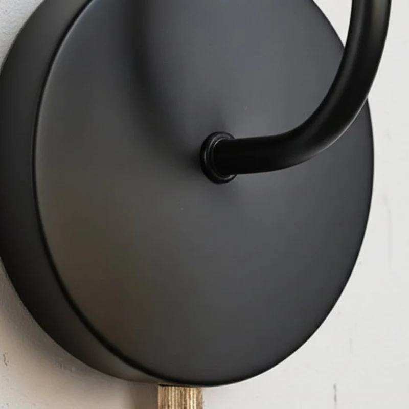 Euroselle Curved Gooseneck Metal Wall Sconce With Adjustable Indoor Lighting