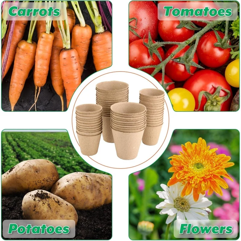 Euroselle Biodegradable Seed Starter Pots For Simple Transplanting