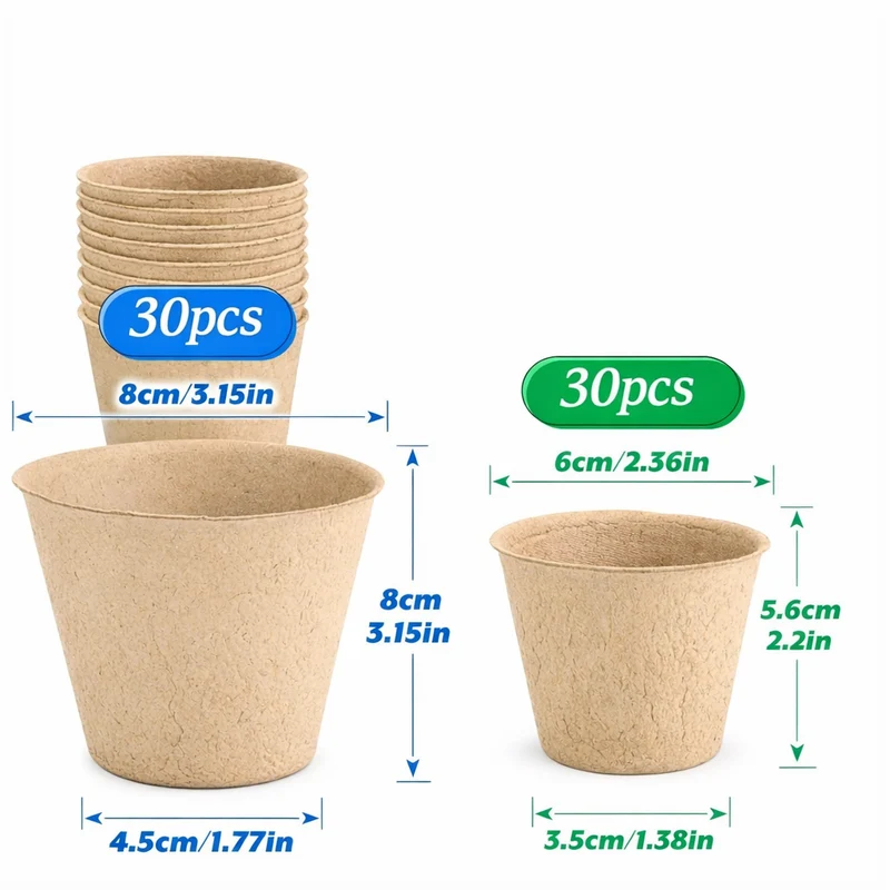 Euroselle Biodegradable Seed Starter Pots For Simple Transplanting