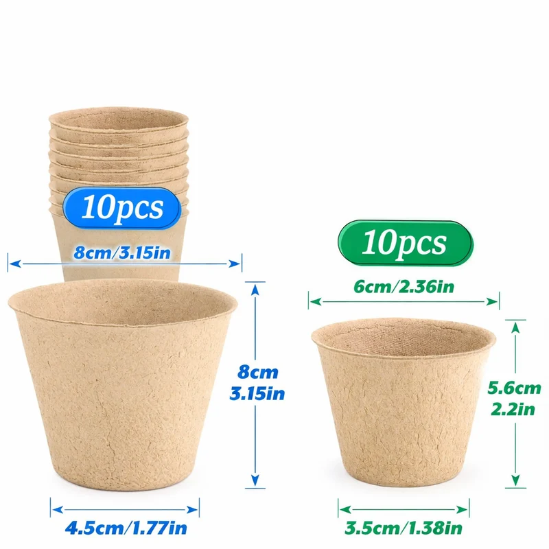 Euroselle Biodegradable Seed Starter Pots For Simple Transplanting
