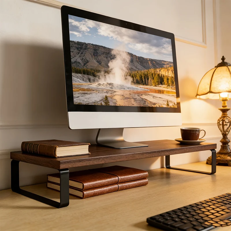 Euroselle Foldable Wooden Laptop And Tablet Stand For Ergonomic Desk