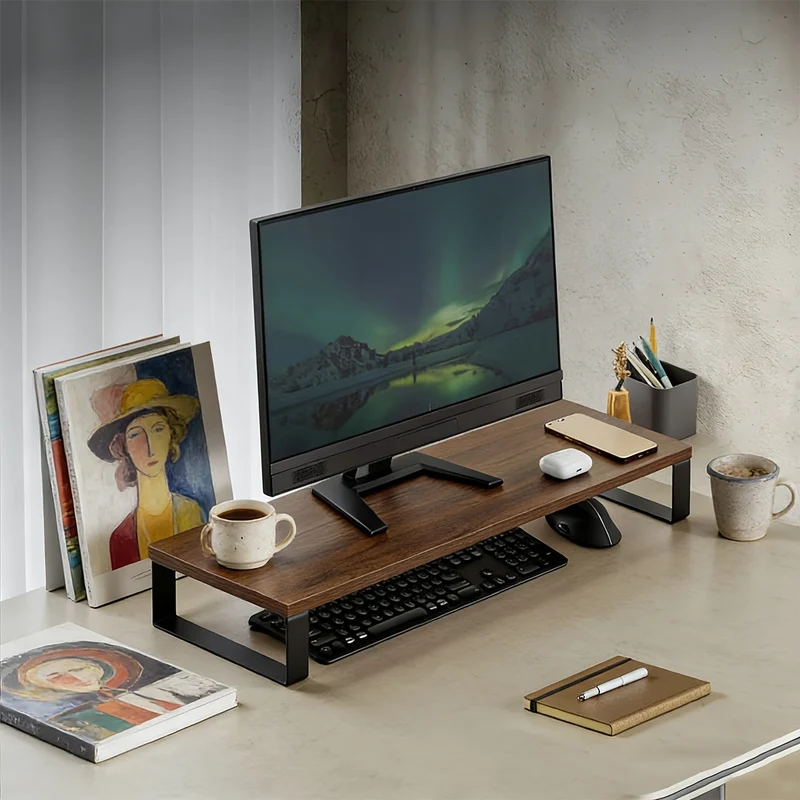 Euroselle Foldable Wooden Laptop And Tablet Stand For Ergonomic Desk