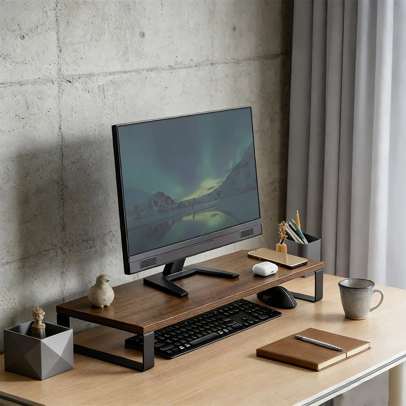 Euroselle Foldable Wooden Laptop And Tablet Stand For Ergonomic Desk