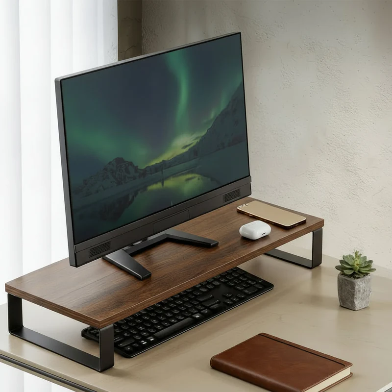 Euroselle Foldable Wooden Laptop And Tablet Stand For Ergonomic Desk
