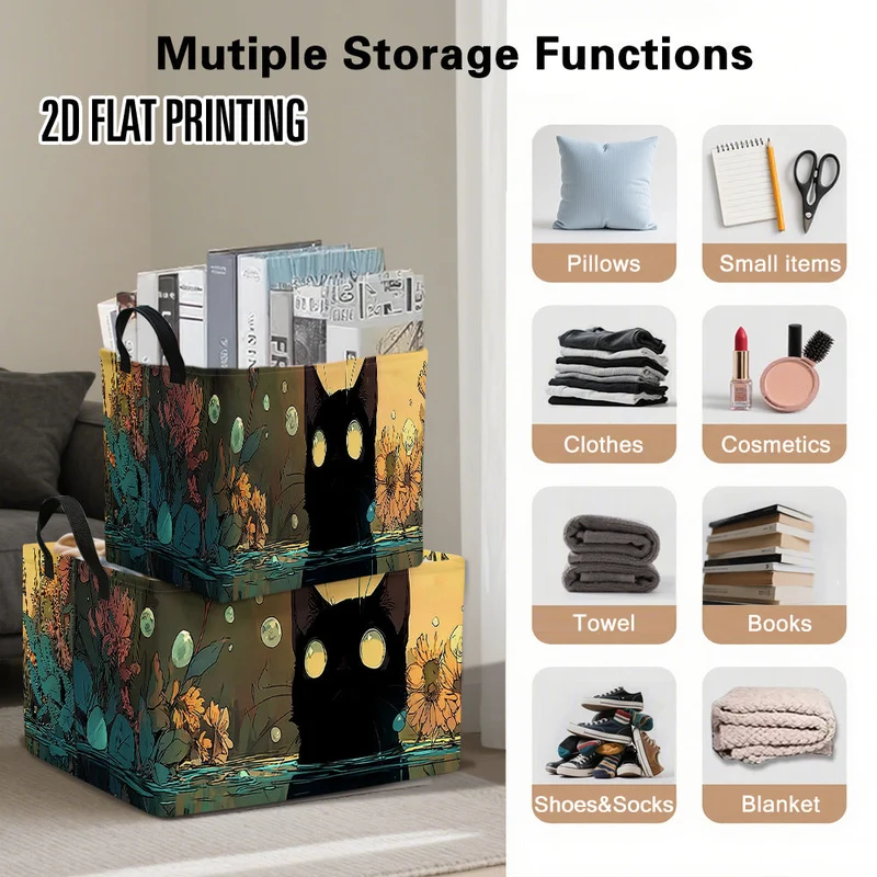 Euroselle Stylish Rectangular Storage Basket For Shelves And Living Spaces