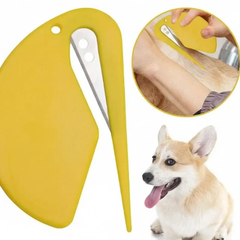 Euroselle Detangling Dog Brush With Safe Stainless Steel Blades