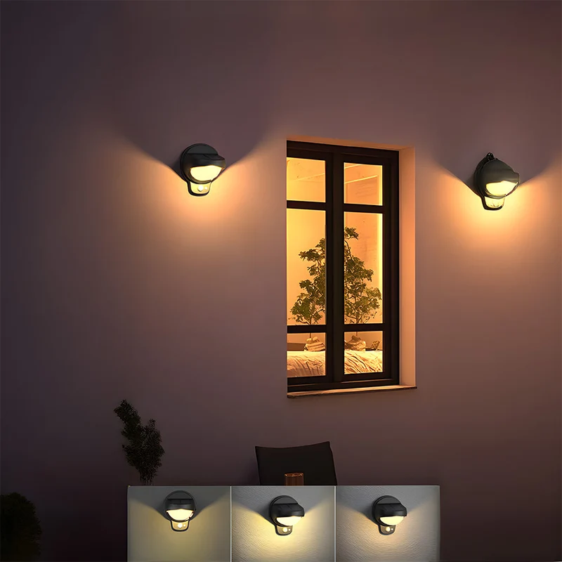 Euroselle Outdoor Solar Powered Wall Lamp With Motion Sensor IP65 Waterproof