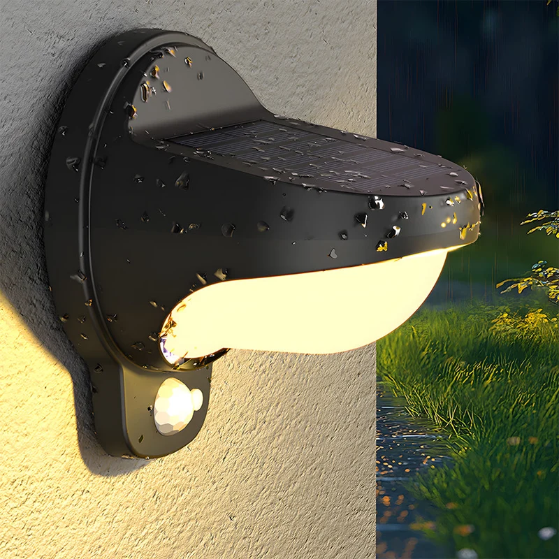 Euroselle Outdoor Solar Powered Wall Lamp With Motion Sensor IP65 Waterproof