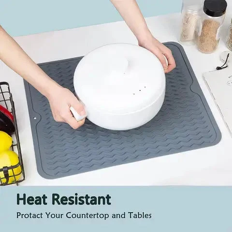 DrySafe Silicone Dish Mat By Euroselle For Heat And Water Protection On Counters