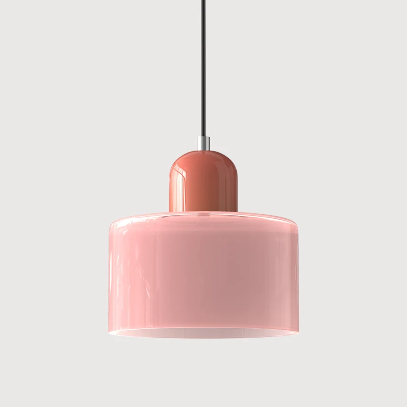 Euroselle Pendant Light With Pink Terracotta Glass Shade E27 Adjustable Cord