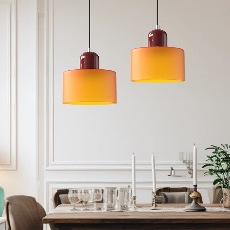 Euroselle Pendant Light With Pink Terracotta Glass Shade E27 Adjustable Cord