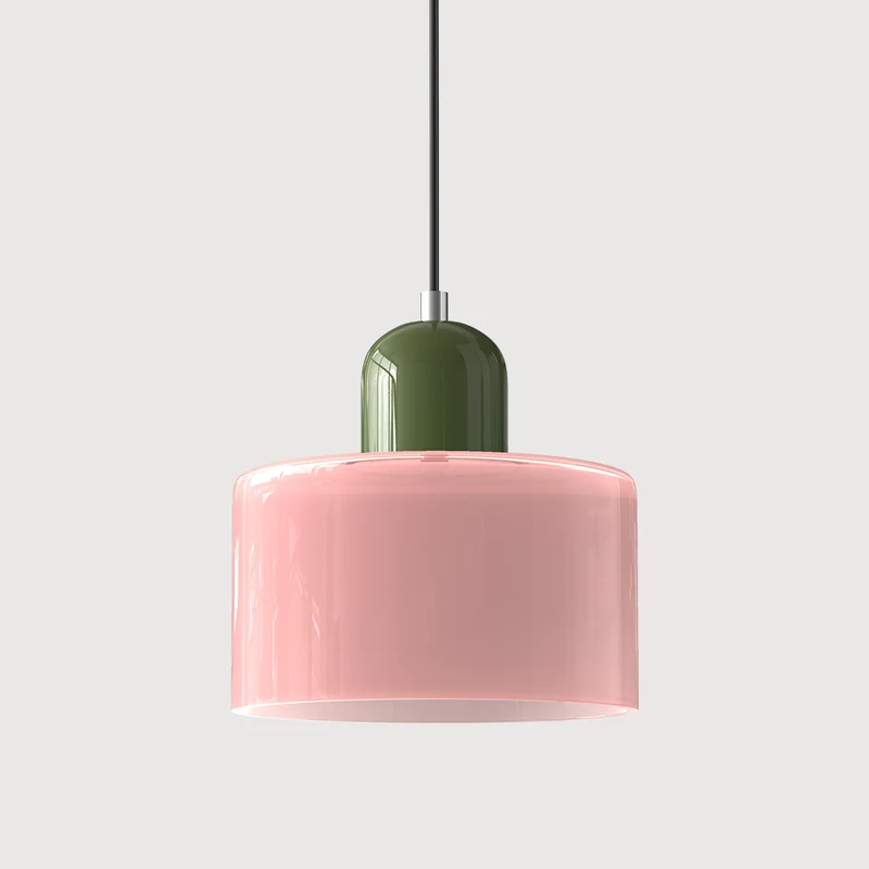Euroselle Pendant Light With Pink Terracotta Glass Shade E27 Adjustable Cord