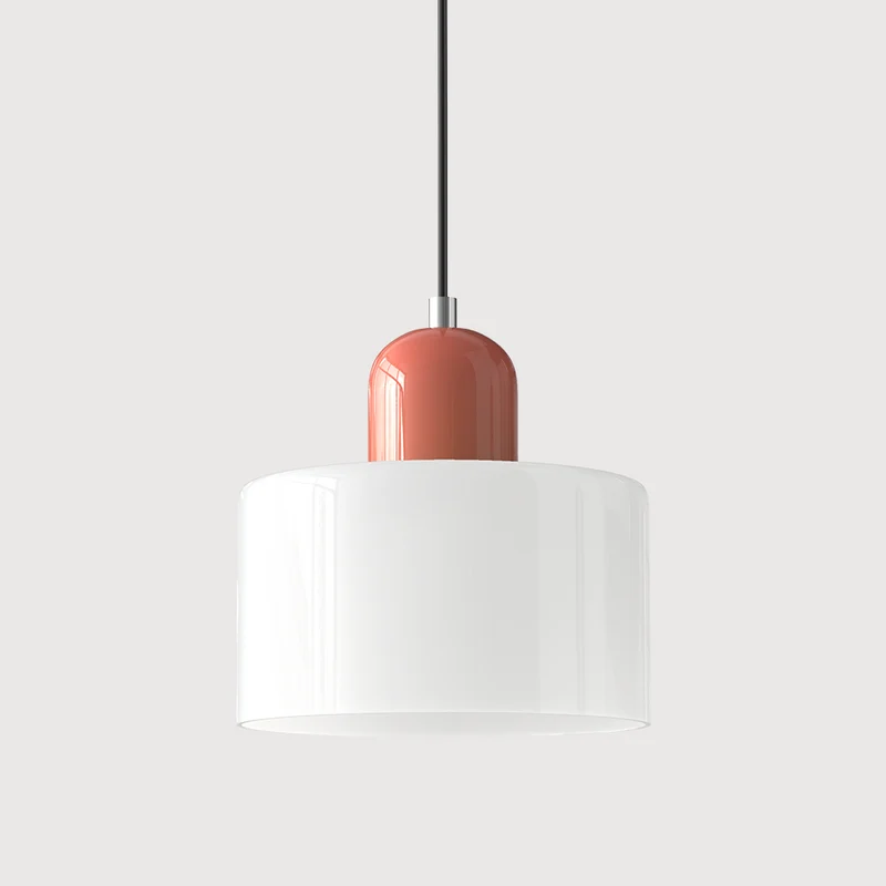 Euroselle Pendant Light With Pink Terracotta Glass Shade E27 Adjustable Cord
