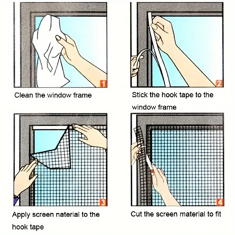 Euroselle Self-Adhesive Mosquito Window Net Kit For Windows