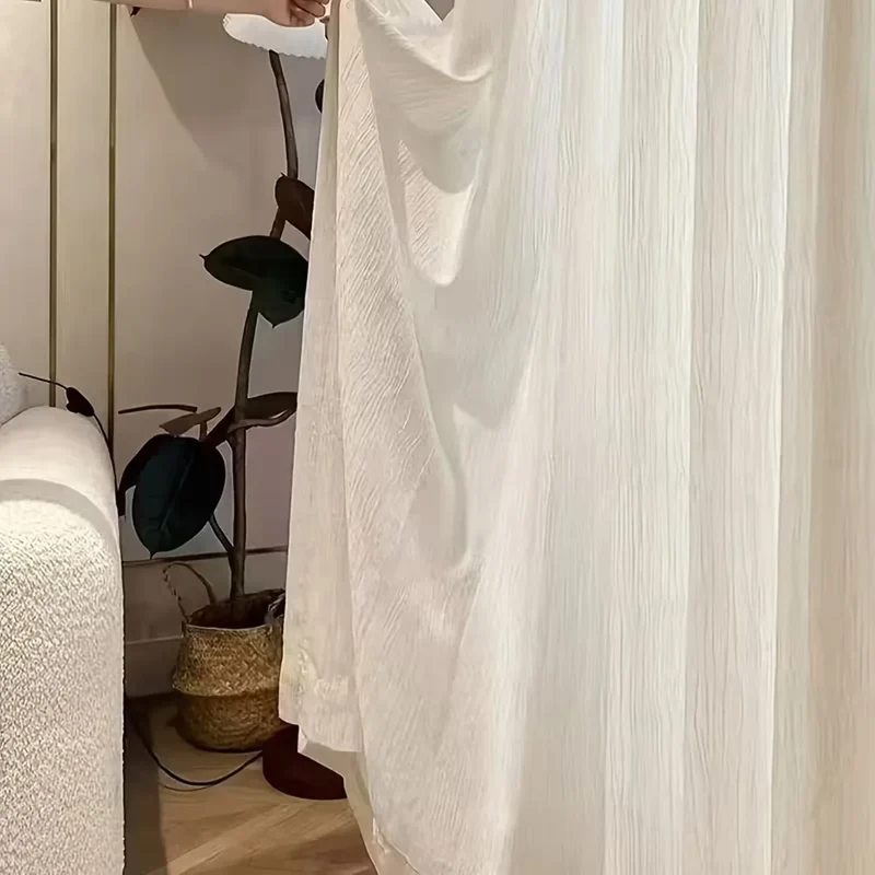 Euroselle Textured Sheer Window Curtains With Light Filtering Grommets
