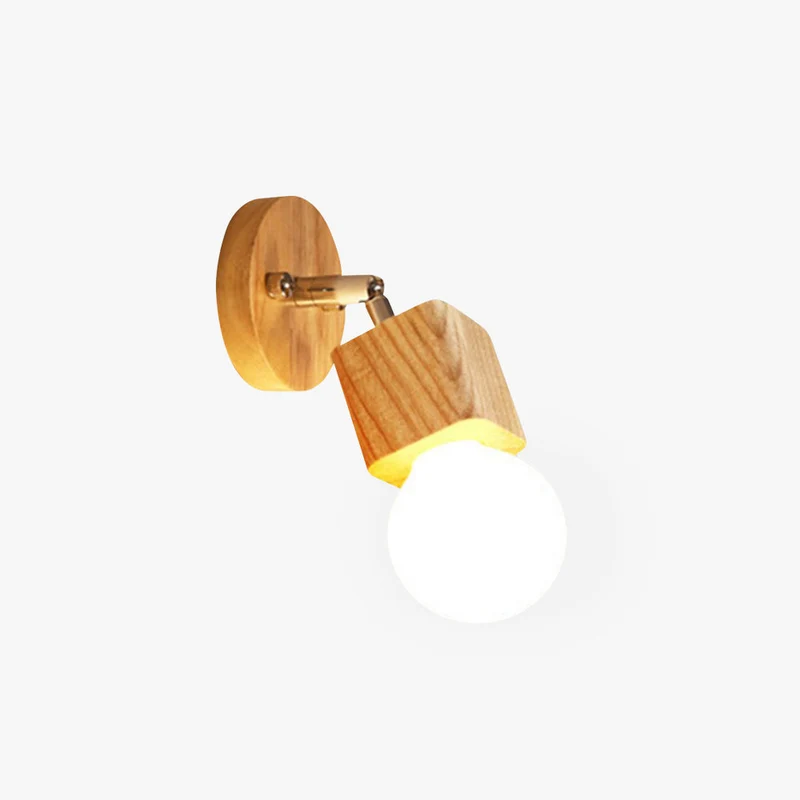 Euroselle Adjustable Wood and Metal Wall Sconce IP44 E26 E27 Fixture