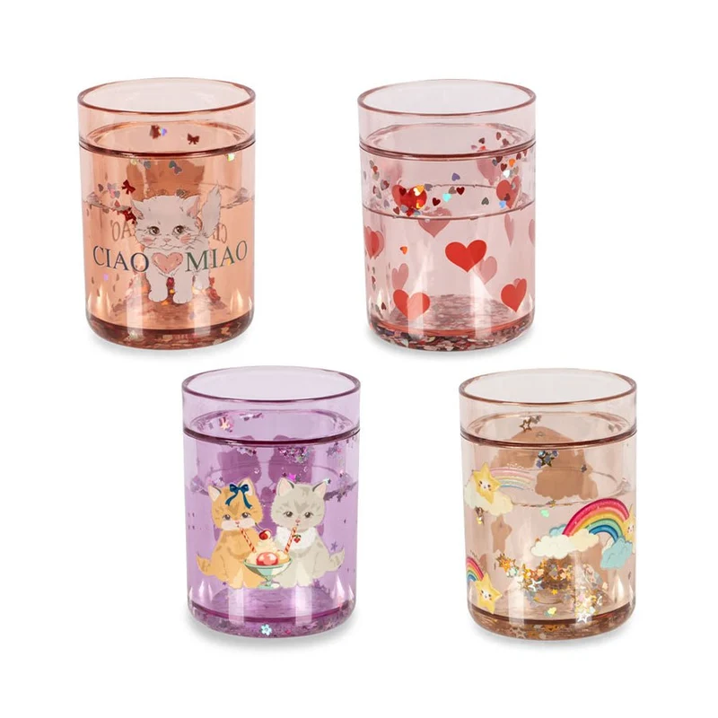 4er-Pack Glitzerbecher Multiglitter