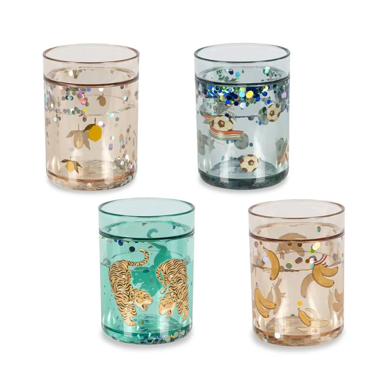 4er-Pack Glitzerbecher, mehrfarbig