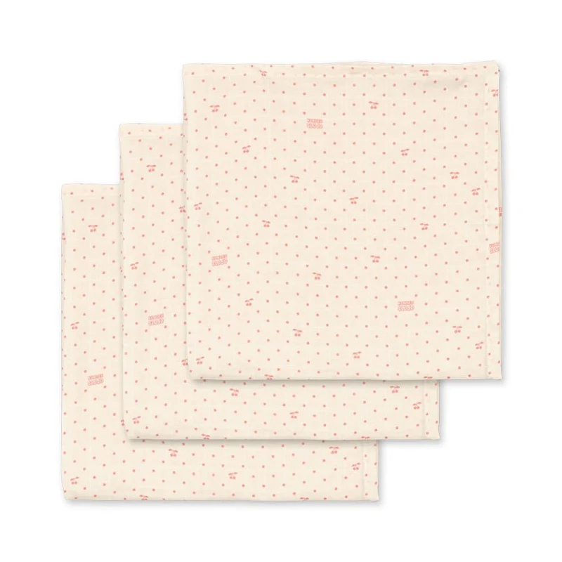 3er-Pack Musselin-Stoffwindeln Cherry Dot