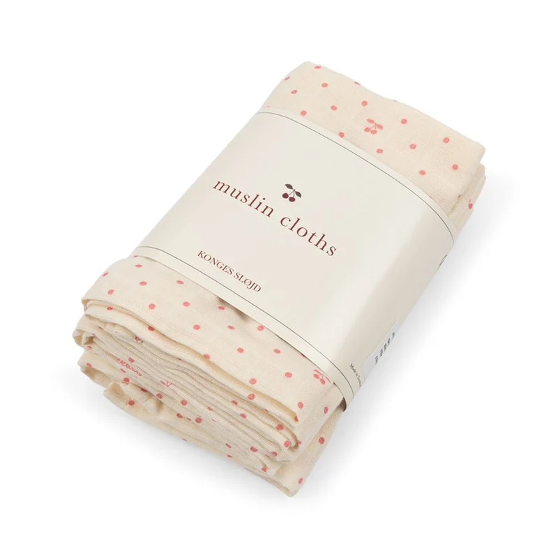 3er-Pack Musselin-Stoffwindeln Cherry Dot