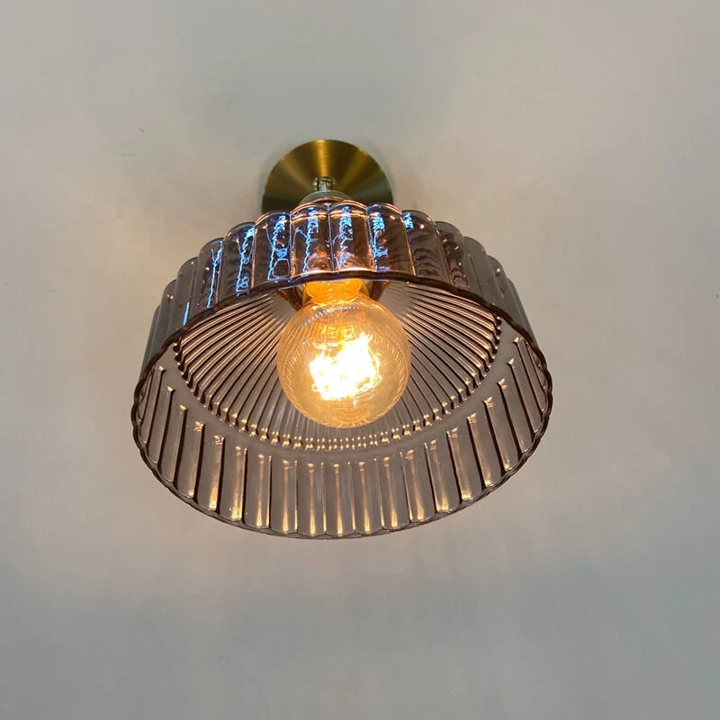 Euroselle Wall Sconce With Glass Dome, Brass Finish, E26 Hardwired Indoor Light Fixture