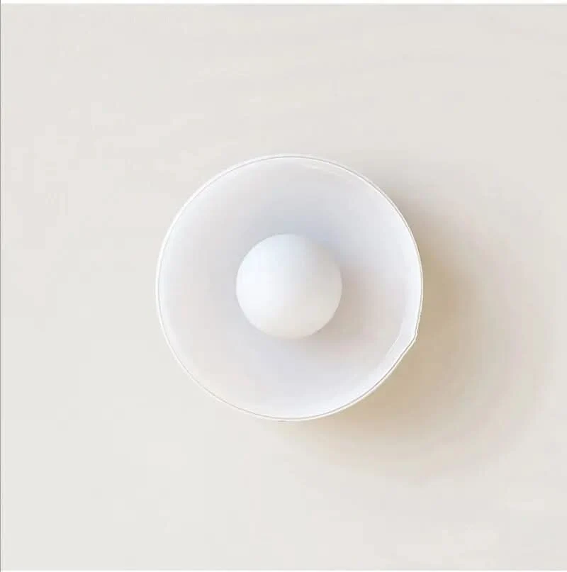 Euroselle Nordic Flush Mount Ceiling Light With Elegant Glass Shade For Soft Modern Ambient Lighting