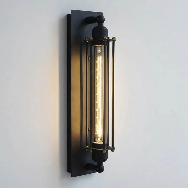 Euroselle Wall Sconce Iron Cage LED 5W Wall Mount Industrial Indoor Light Fixture