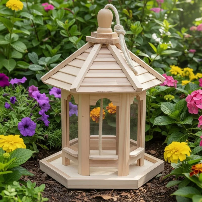 Euroselle Sustainable Wooden Birdhouse With Handmade Water System