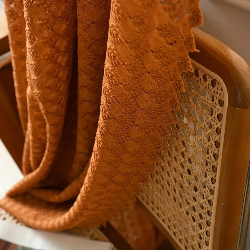 Euroselle Boho Crochet Light Filtering Curtain Panel