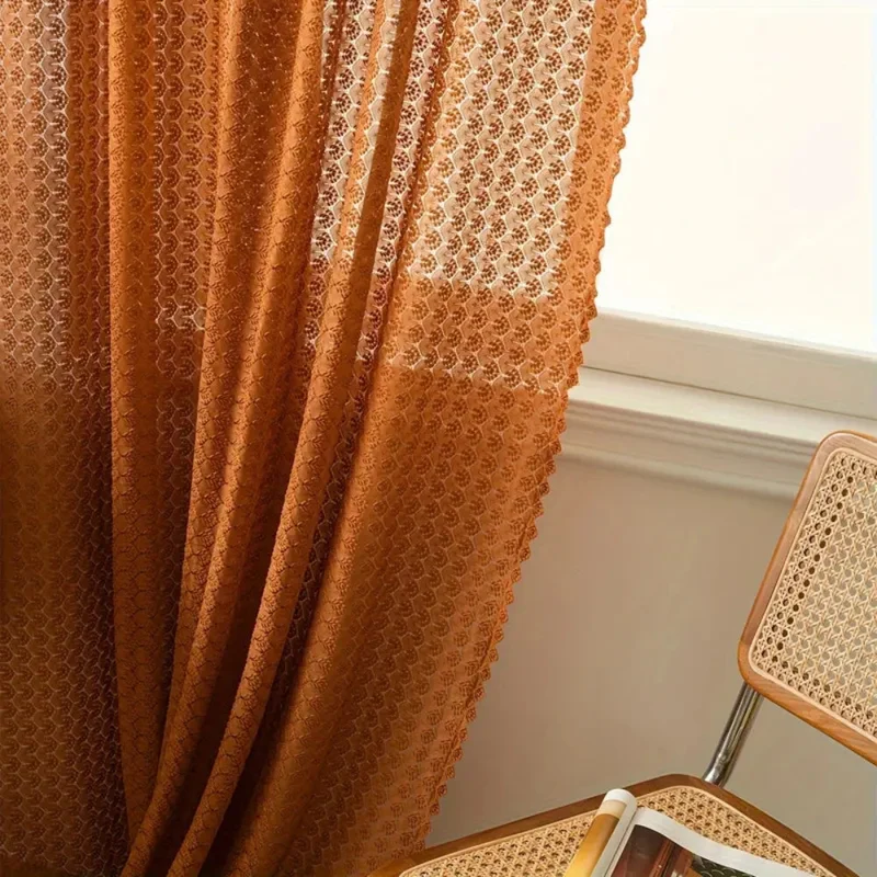 Euroselle Boho Crochet Light Filtering Curtain Panel