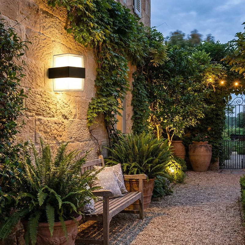 Euroselle Outdoor Wall Lamp With Waterproof Housing And Dual Head LED Lighting