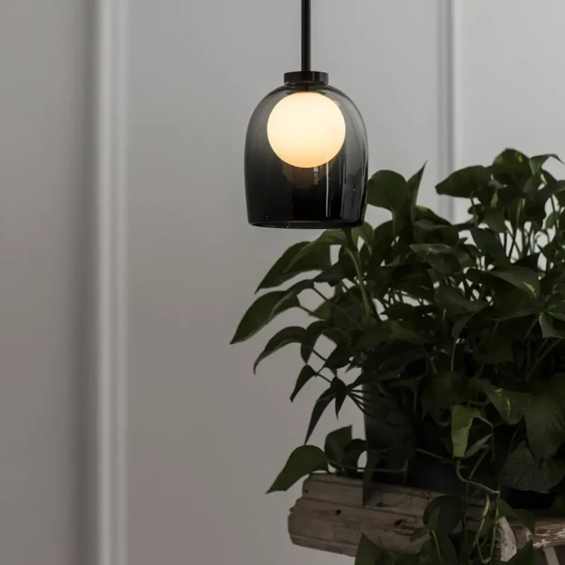 Euroselle Pendant Lamp With Clear Glass Shade And Adjustable Cord Bi-Pin Bulb