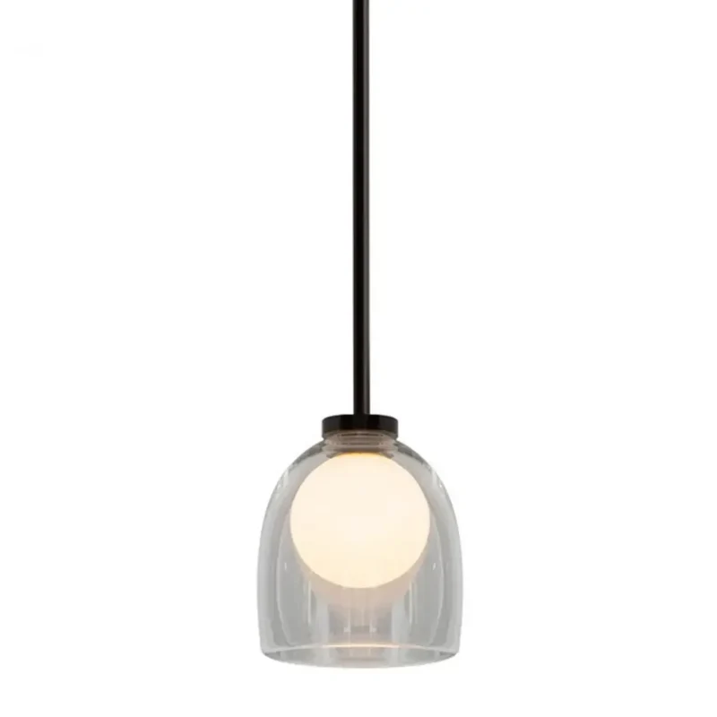 Euroselle Pendant Lamp With Clear Glass Shade And Adjustable Cord Bi-Pin Bulb