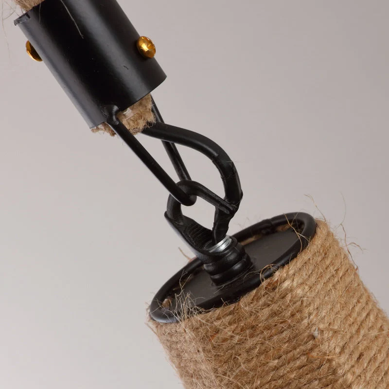 Vintage Rope Pendant Light With Iron Cage Ceiling Mount E26 E27 Socket Euroselle