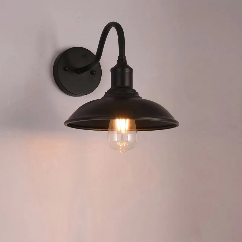 Euroselle Wrought Iron Wall Sconce, Industrial Vintage Indoor Light Fixture, E27