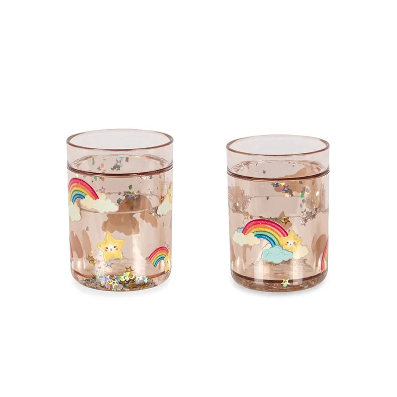 2er-Pack Glitzerbecher in Regenbogenfarben
