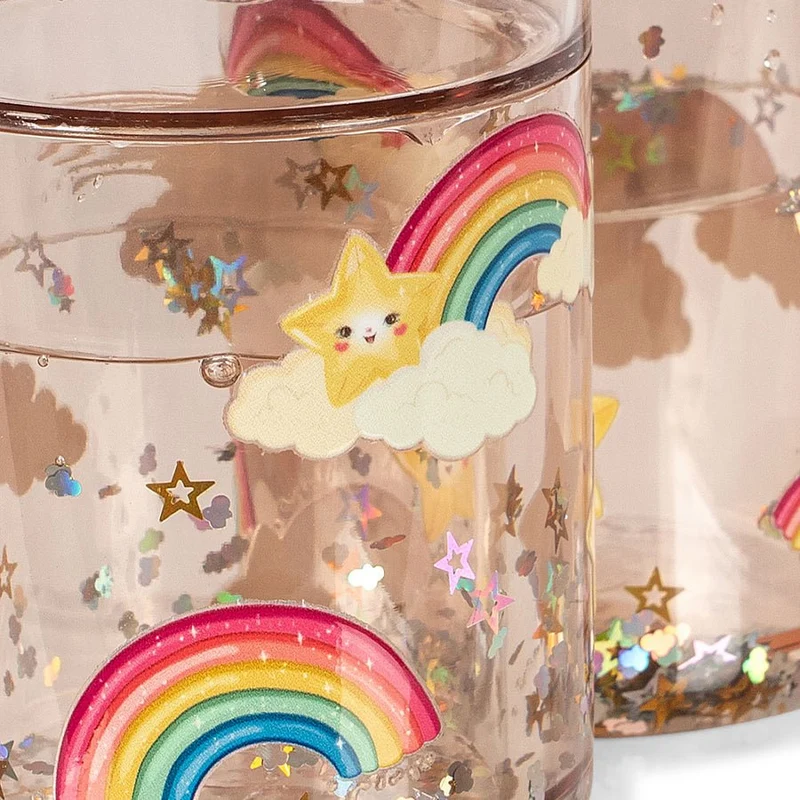 2er-Pack Glitzerbecher in Regenbogenfarben