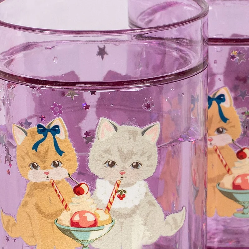 2er-Pack Glitzerbecher Kitty Gelateria