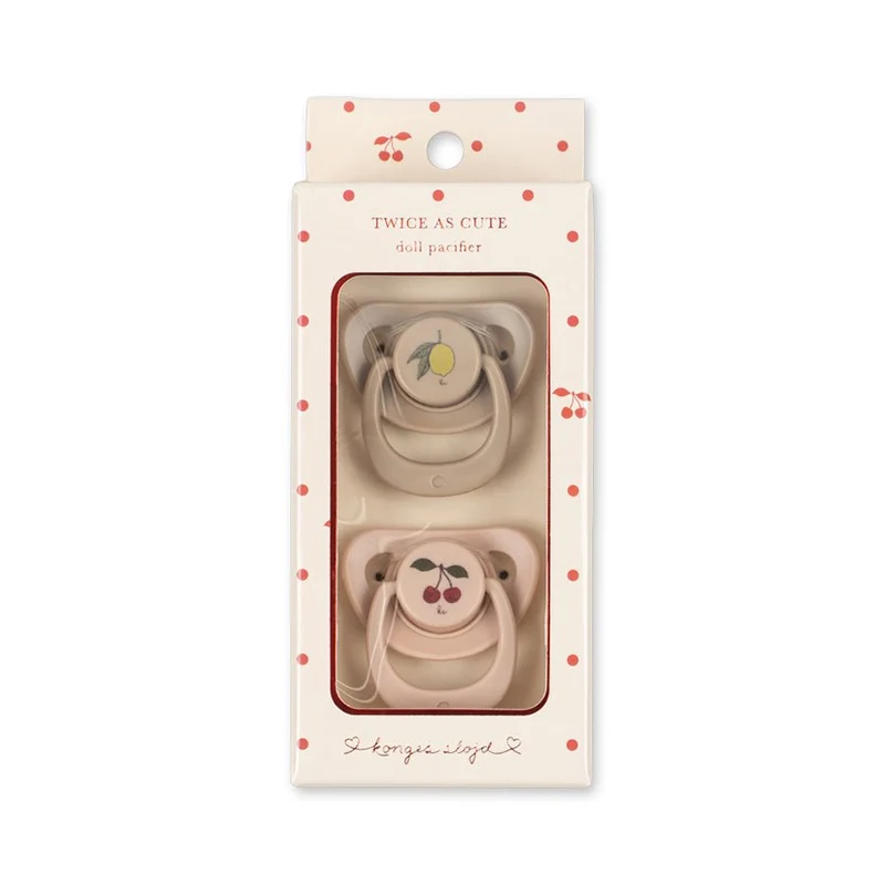 2er-Pack Puppenschnuller in Cherry/Lemon