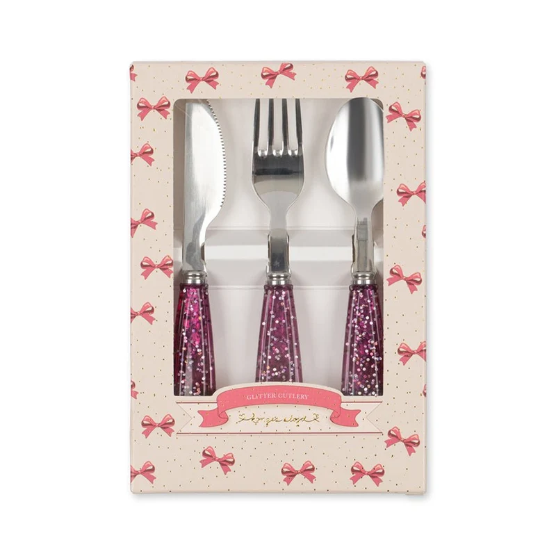 Besteckset mit Glitzer Sparkling Sangria