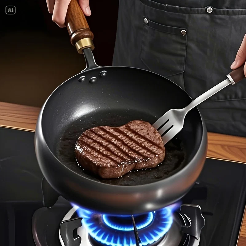 Euroselle Heavy-Duty Cast Iron Skillet With Lid For Powerful Heat Retention