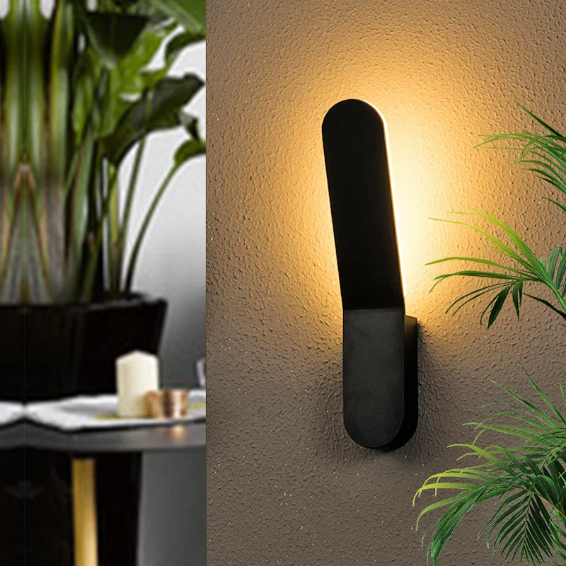 Euroselle Outdoor Wall Light Aluminum LED IP65 Black Facade Lighting
