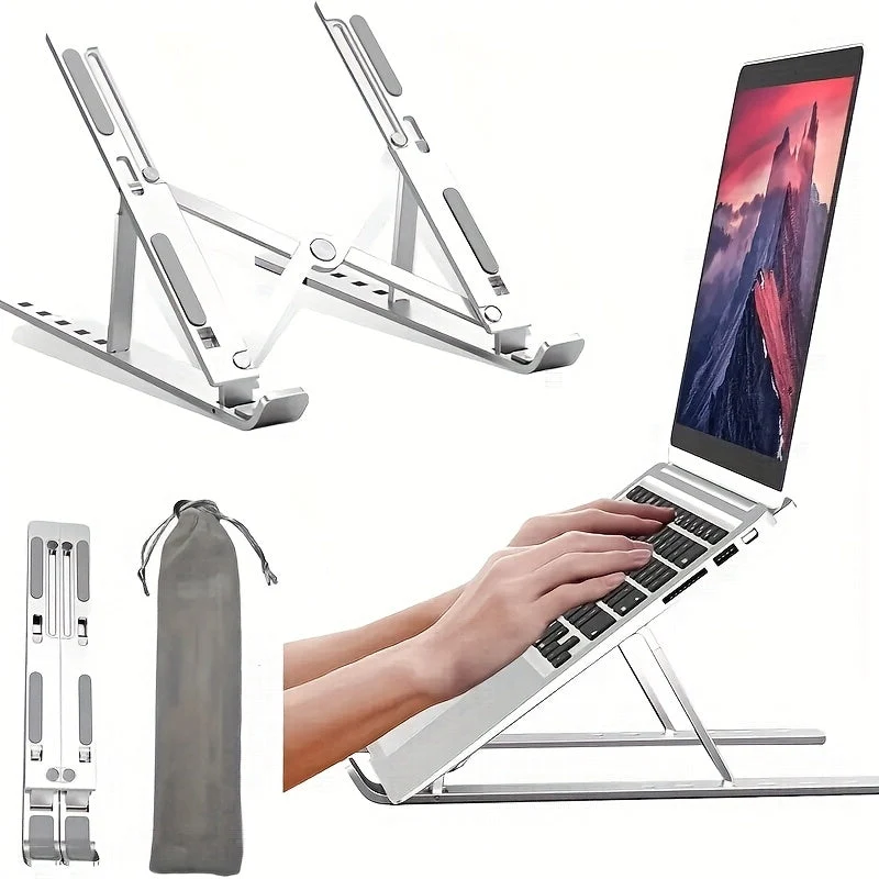 Euroselle Adjustable Aluminum Laptop Stand Foldable Desk Accessory