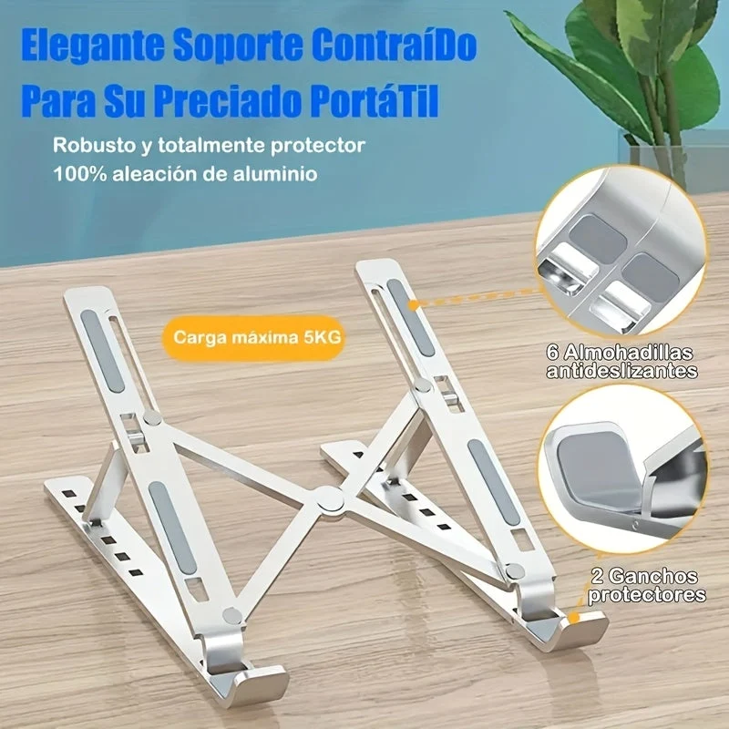 Euroselle Adjustable Aluminum Laptop Stand Foldable Desk Accessory